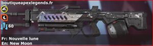 Skin Rare Nouvelle lune en français ou New Moon en anglais pour l'arme Rampage du jeu vidéo apex legends