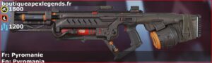 Skin Légendaire Pyromanie en français ou Pyromania en anglais pour l'arme Rampage du jeu vidéo apex legends