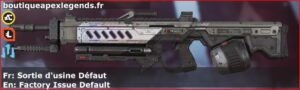 Skin Rare Sortie d'usine Défaut en français ou Factory Issue Default en anglais pour l'arme Rampage du jeu vidéo apex legends