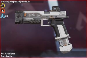 Skin Commun Arctique en français ou Arctic en anglais pour l'arme RE-45 du jeu vidéo apex legends