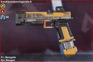 Skin Commun Bengale en français ou Bengal en anglais pour l'arme RE-45 du jeu vidéo apex legends