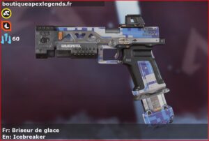 Skin Rare Briseur de glace en français ou Icebreaker en anglais pour l'arme RE-45 du jeu vidéo apex legends