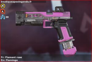 Skin Commun Flamant rose en français ou Flamingo en anglais pour l'arme RE-45 du jeu vidéo apex legends