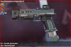 Skin Commun Forêt pluviale en français ou Rainforest en anglais pour l'arme RE-45 du jeu vidéo apex legends