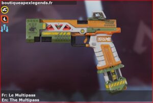 Skin Épique Le Multipass en français ou The Multipass en anglais pour l'arme RE-45 du jeu vidéo apex legends