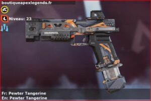 Skin Rare Pewter Tangerine en français ou Pewter Tangerine en anglais pour l'arme RE-45 du jeu vidéo apex legends