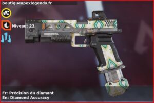 Skin Rare Précision du diamant en français ou Diamond Accuracy en anglais pour l'arme RE-45 du jeu vidéo apex legends