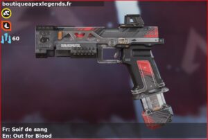 Skin Rare Soif de sang en français ou Out for Blood en anglais pour l'arme RE-45 du jeu vidéo apex legends