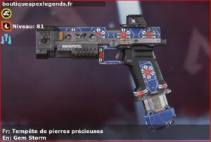 Skin Rare Tempête de pierres précieuses en français ou Gem Storm en anglais pour l'arme RE-45 du jeu vidéo apex legends