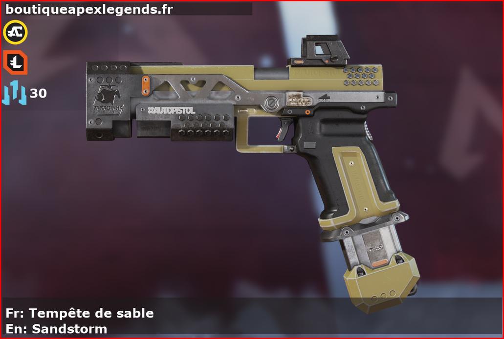 Skin Commun Tempête de sable en français ou Sandstorm en anglais pour l'arme RE-45 du jeu vidéo apex legends