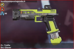 Skin Commun Trèfle en français ou Clover en anglais pour l'arme RE-45 du jeu vidéo apex legends