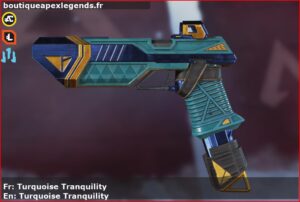 Skin Légendaire Turquoise Tranquility en français ou Turquoise Tranquility en anglais pour l'arme RE-45 du jeu vidéo apex legends