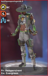 skin pour seer: Sempervirent en français ou Evergreen en anglais , du jeu apex legends