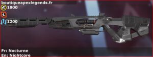 Skin Légendaire Nocturne en français ou Nightcore en anglais pour l'arme Sentinel du jeu vidéo apex legends