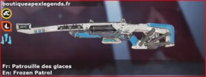 Skin Légendaire Patrouille des glaces en français ou Frozen Patrol en anglais pour l'arme Sentinel du jeu vidéo apex legends