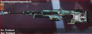 Skin Rare Trident en français ou Trident en anglais pour l'arme Sentinel du jeu vidéo apex legends