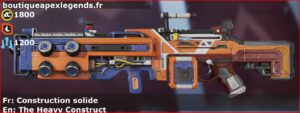 Skin Légendaire Construction solide en français ou The Heavy Construct en anglais pour l'arme Spitfire du jeu vidéo apex legends