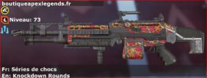 Skin Rare Séries de chocs en français ou Knockdown Rounds en anglais pour l'arme Spitfire du jeu vidéo apex legends