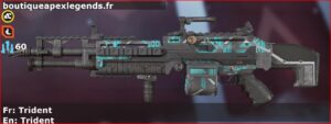 Skin Rare Trident en français ou Trident en anglais pour l'arme Spitfire du jeu vidéo apex legends