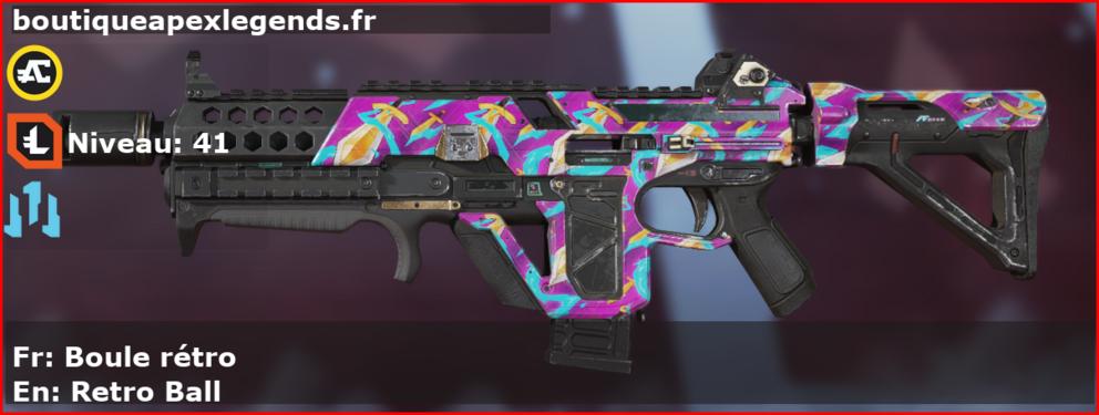 Skin Rare Boule rétro en français ou Retro Ball en anglais pour l'arme Volt du jeu vidéo apex legends