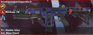 Skin Rare Diable bleu en français ou Blue Devil en anglais pour l'arme Volt du jeu vidéo apex legends