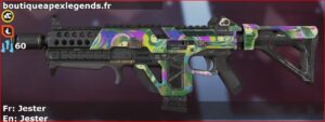 Skin Rare Jester en français ou Jester en anglais pour l'arme Volt du jeu vidéo apex legends