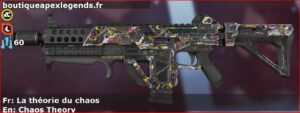 Skin Rare La théorie du chaos en français ou Chaos Theory en anglais pour l'arme Volt du jeu vidéo apex legends