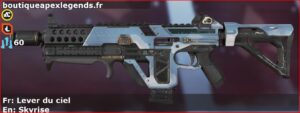 Skin Rare Lever du ciel en français ou Skyrise en anglais pour l'arme Volt du jeu vidéo apex legends