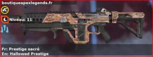 Skin Rare Prestige sacré en français ou Hallowed Prestige en anglais pour l'arme Volt du jeu vidéo apex legends