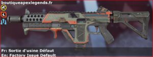 Skin Rare Sortie d'usine Défaut en français ou Factory Issue Default en anglais pour l'arme Volt du jeu vidéo apex legends