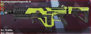 Skin Commun Trèfle en français ou Clover en anglais pour l'arme Volt du jeu vidéo apex legends