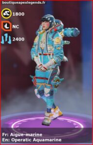 skin pour wattson: Aigue-marine en français ou Operatic Aquamarine en anglais , du jeu apex legends