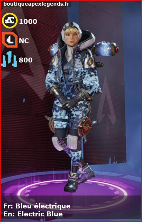 skin pour wattson: Bleu électrique en français ou Electric Blue en anglais , du jeu apex legends