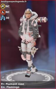 skin pour wattson: Flamant rose en français ou Flamingo en anglais , du jeu apex legends