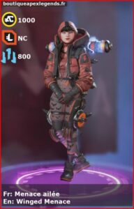 skin pour wattson: Menace ailée en français ou Winged Menace en anglais , du jeu apex legends