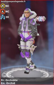 skin pour wattson: Orchidée en français ou Orchid en anglais , du jeu apex legends