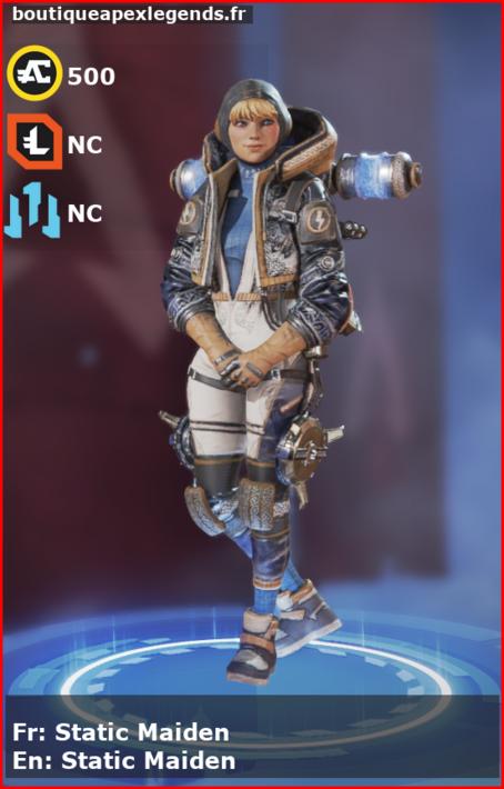 skin pour wattson: Static Maiden en français ou Static Maiden en anglais , du jeu apex legends