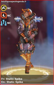 skin pour wattson: Static Spike en français ou Static Spike en anglais , du jeu apex legends