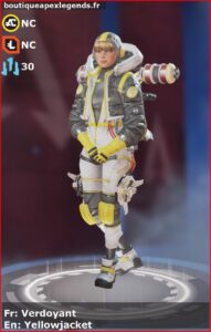 skin pour wattson: Verdoyant en français ou Yellowjacket en anglais , du jeu apex legends