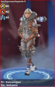 skin pour wattson: Volcanique en français ou Volcanic en anglais , du jeu apex legends