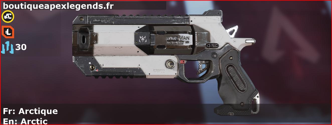 Skin Commun Arctique en français ou Arctic en anglais pour l'arme Wingman du jeu vidéo apex legends