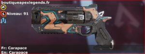 Skin Rare Carapace en français ou Carapace en anglais pour l'arme Wingman du jeu vidéo apex legends