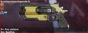 Skin Commun Feu solaire en français ou Sunfire en anglais pour l'arme Wingman du jeu vidéo apex legends