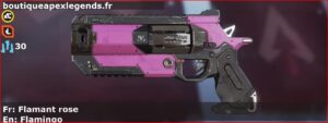 Skin Commun Flamant rose en français ou Flamingo en anglais pour l'arme Wingman du jeu vidéo apex legends