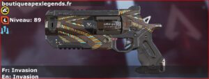 Skin Rare Invasion en français ou Invasion en anglais pour l'arme Wingman du jeu vidéo apex legends