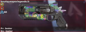 Skin Rare Jester en français ou Jester en anglais pour l'arme Wingman du jeu vidéo apex legends