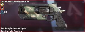 Skin Rare Jungle frénétique en français ou Jungle Frenzy en anglais pour l'arme Wingman du jeu vidéo apex legends