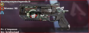 Skin Rare L'impasse en français ou Gridlocked en anglais pour l'arme Wingman du jeu vidéo apex legends