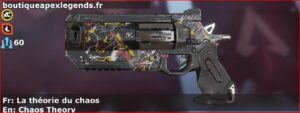 Skin Rare La théorie du chaos en français ou Chaos Theory en anglais pour l'arme Wingman du jeu vidéo apex legends