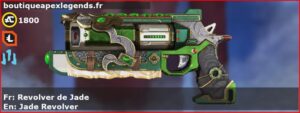 Skin Légendaire Revolver de Jade en français ou Jade Revolver en anglais pour l'arme Wingman du jeu vidéo apex legends